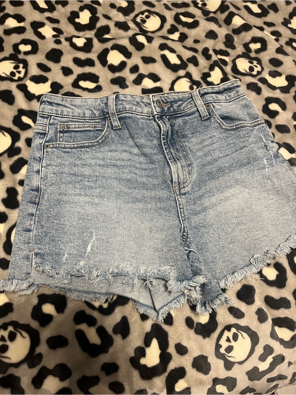 RACHEL Rachel Roy Light Blue Frayed Denim Shorts